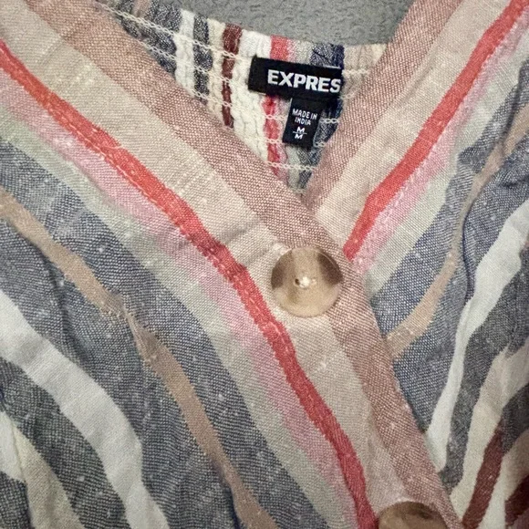 Express Striped Button-Down Midi Dress - Picture 2 of 3